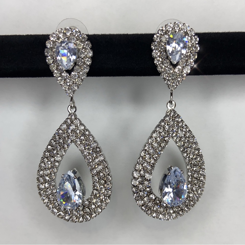 Embellished Statement Drop Earrings